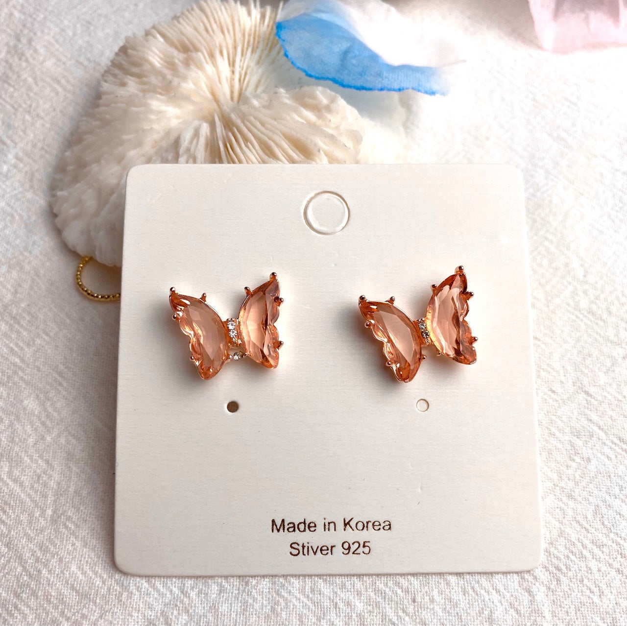 Feenglas-Kristall-Schmetterlings-Licht-Luxus-Ohrringe