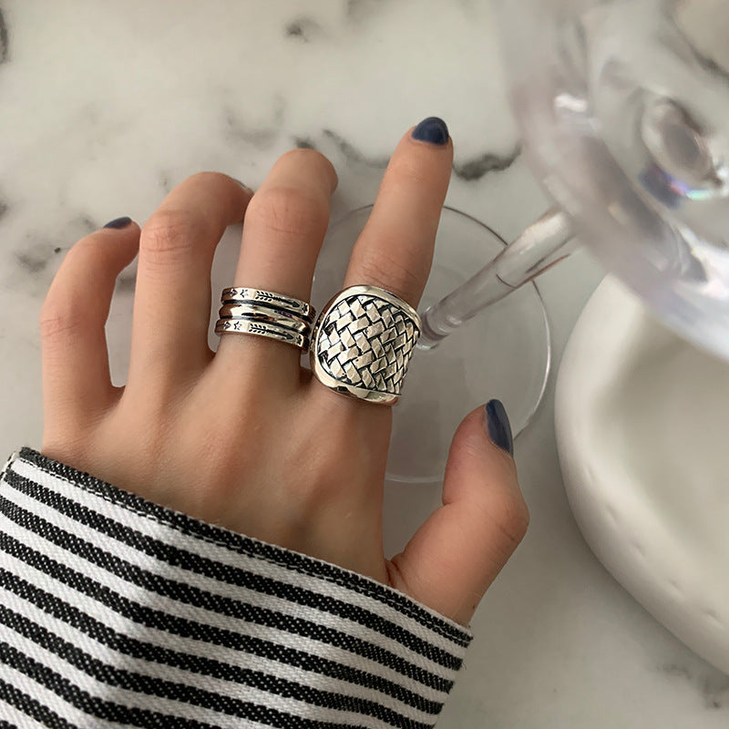 Offene Hip-Hop-Ringe im Retro-Stil für Damen mit eleganter Skala