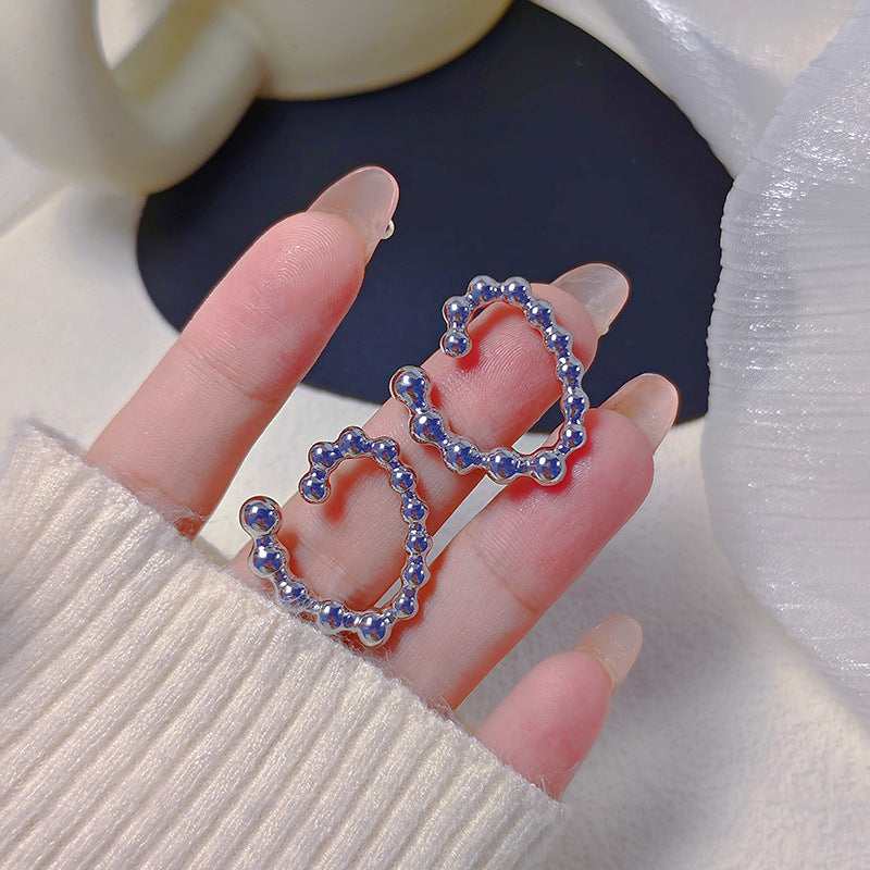 Lucky Beads French High-grade Simple Metal Earrings