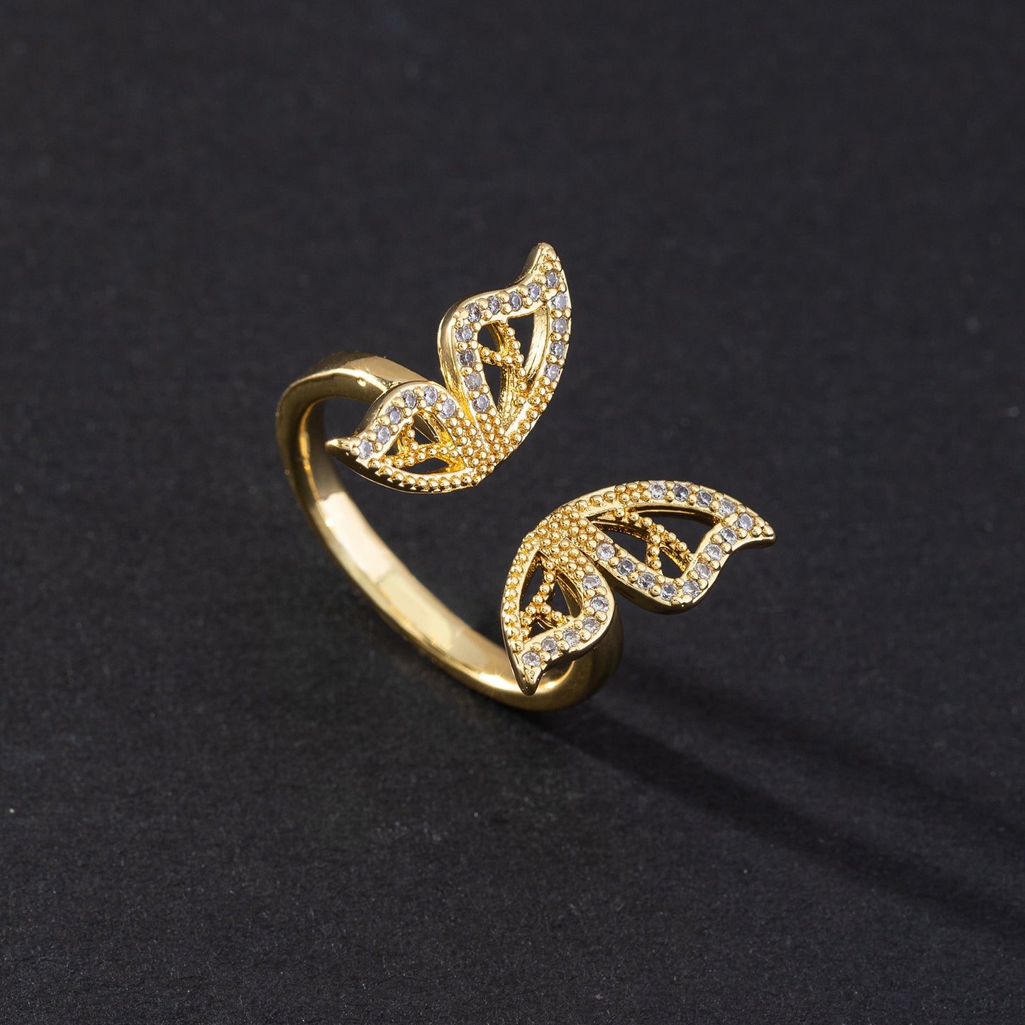 Ornament Affordable Luxury Style Double Zircon Female Rings