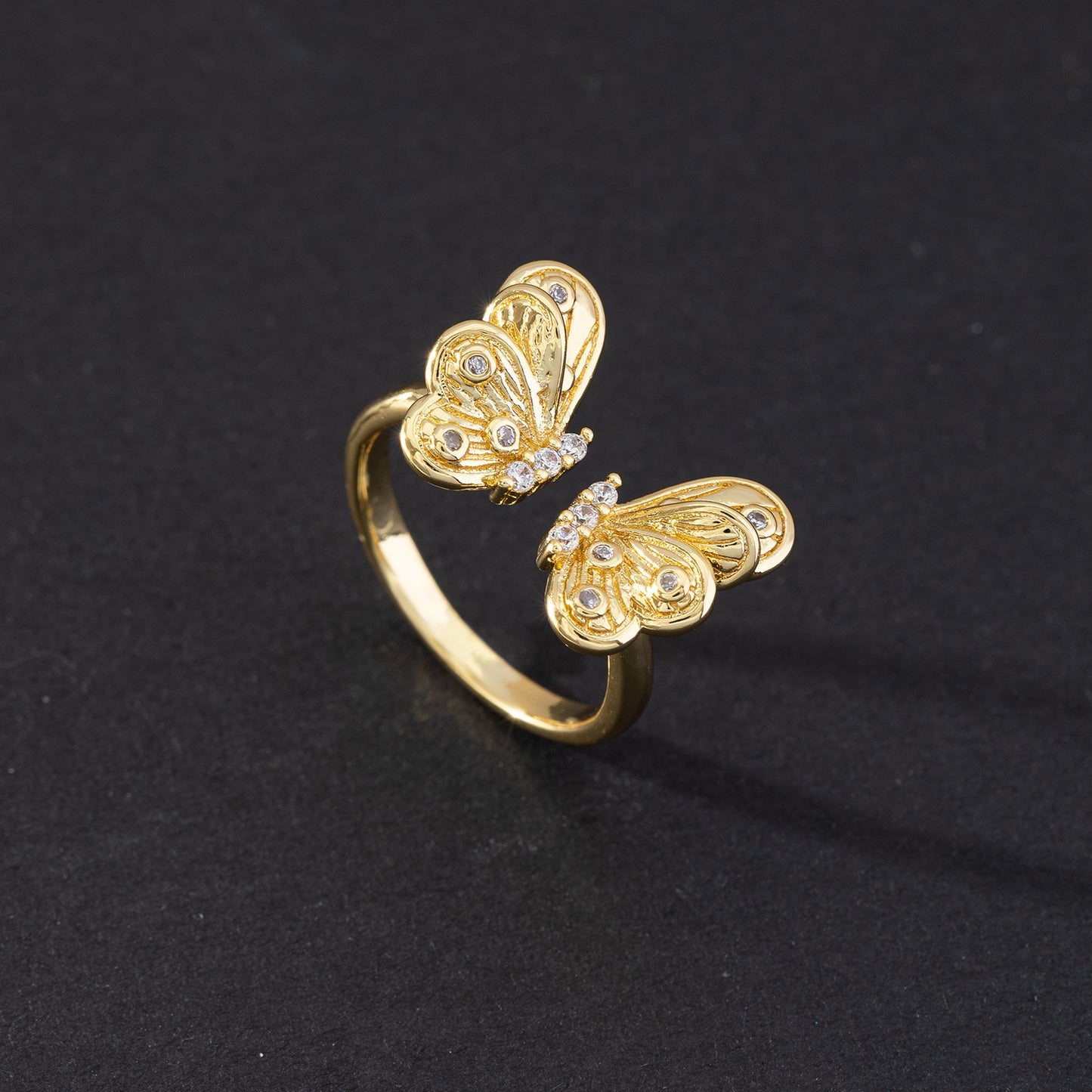 Ornament Affordable Luxury Style Double Zircon Female Rings