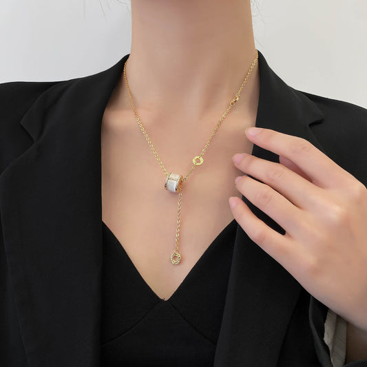 Women's Luxury Opal Small Waist High-grade Sweater Long Necklaces