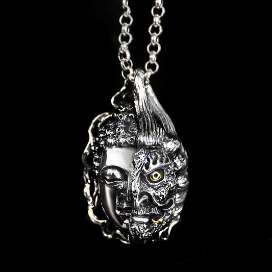Men's Sier Pendant Buddha Magic Flash Of Thought Necklaces