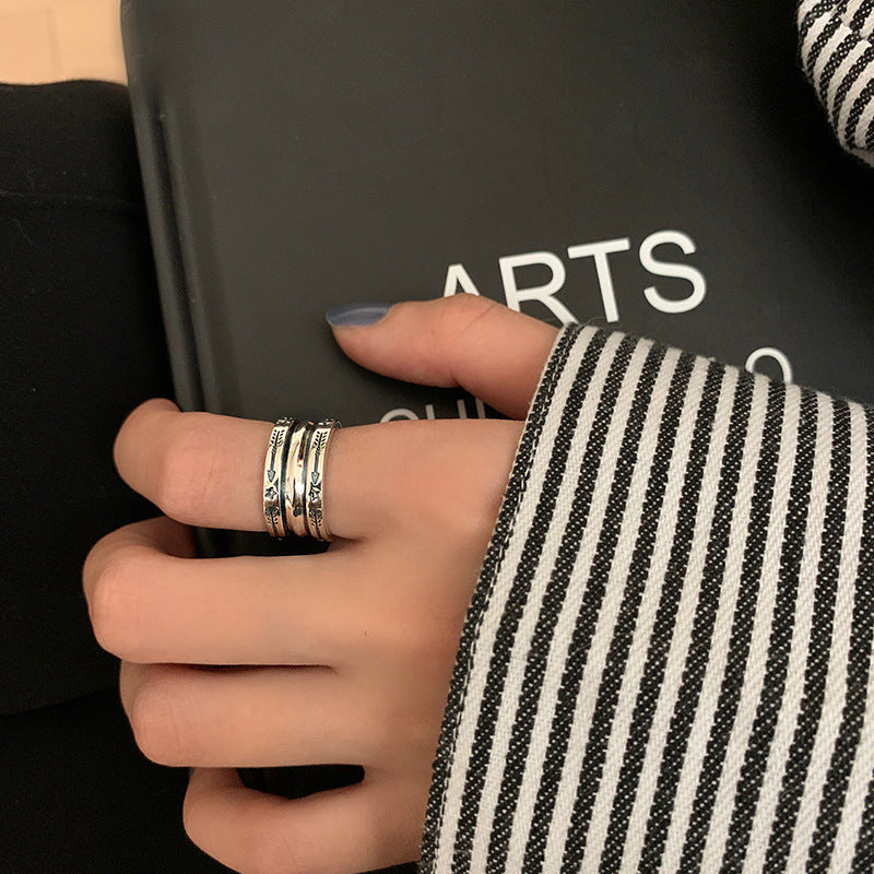 Offene Hip-Hop-Ringe im Retro-Stil für Damen mit eleganter Skala