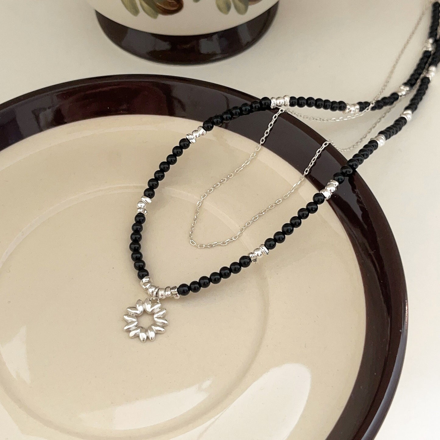 Women's Sier Sterling Stacked High-grade Sweater Chain Necklaces
