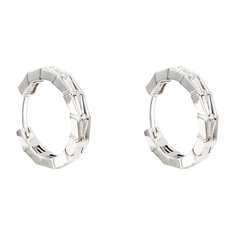 Nadel Einfache Zirkon Eardrop Weibliche Mode Ohrringe