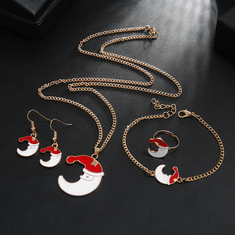 Christmas Suit Cute Santa Dripping Oil Necklaces