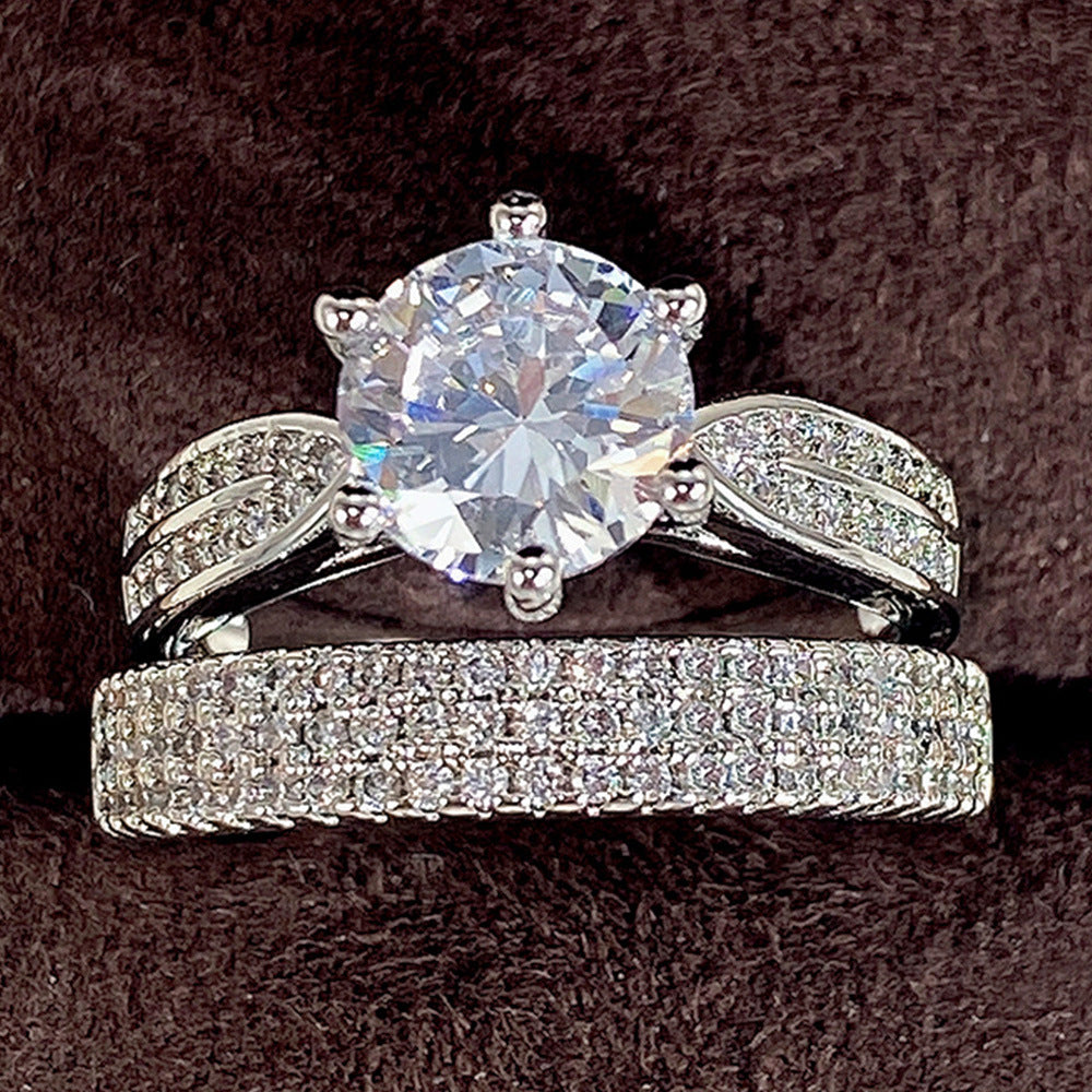 Bagues combinées de mariage de luxe pour femmes et hommes et Shi rétro et couple