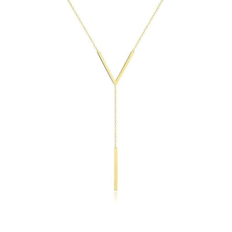 Elegant V-shaped Long Simple Female Personality Clavicle Chain Niche Design Necklace
