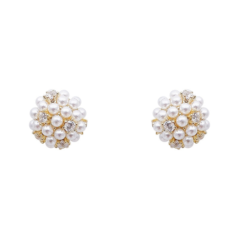 Damen Pearl Mild Luxus Retro Hochwertige kleine Ohrringe