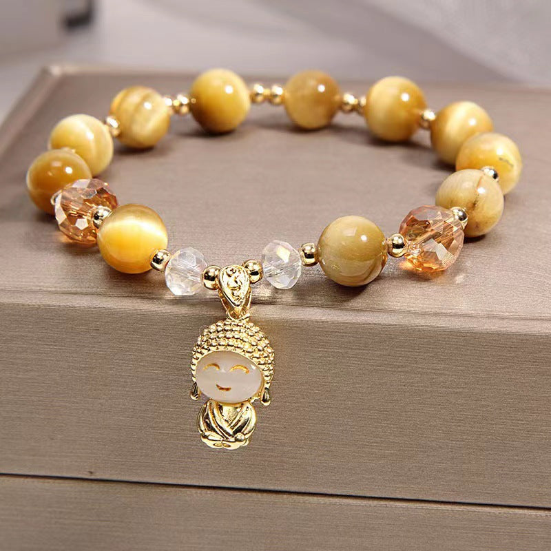 Einfache Retro-Armbänder im Ethno-Stil mit einer Kette und Anhänger