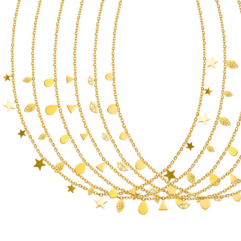Colliers en titane avec chaîne de clavicule de style palais romain