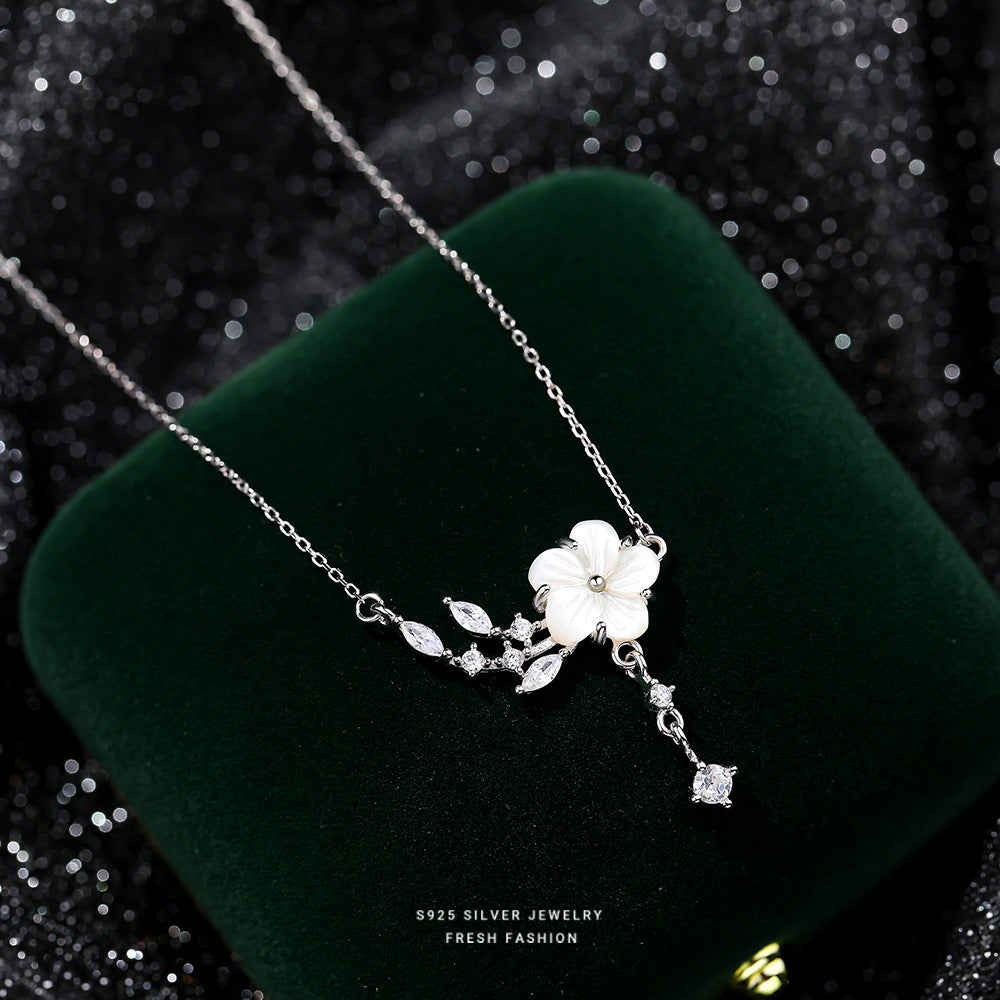 Zircon brillant fleur de pêcher pour femmes pour colliers de style