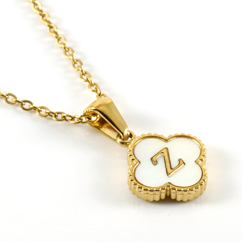 Women's Four-leaf Clover Pendant Stainless Steel Gold Necklaces