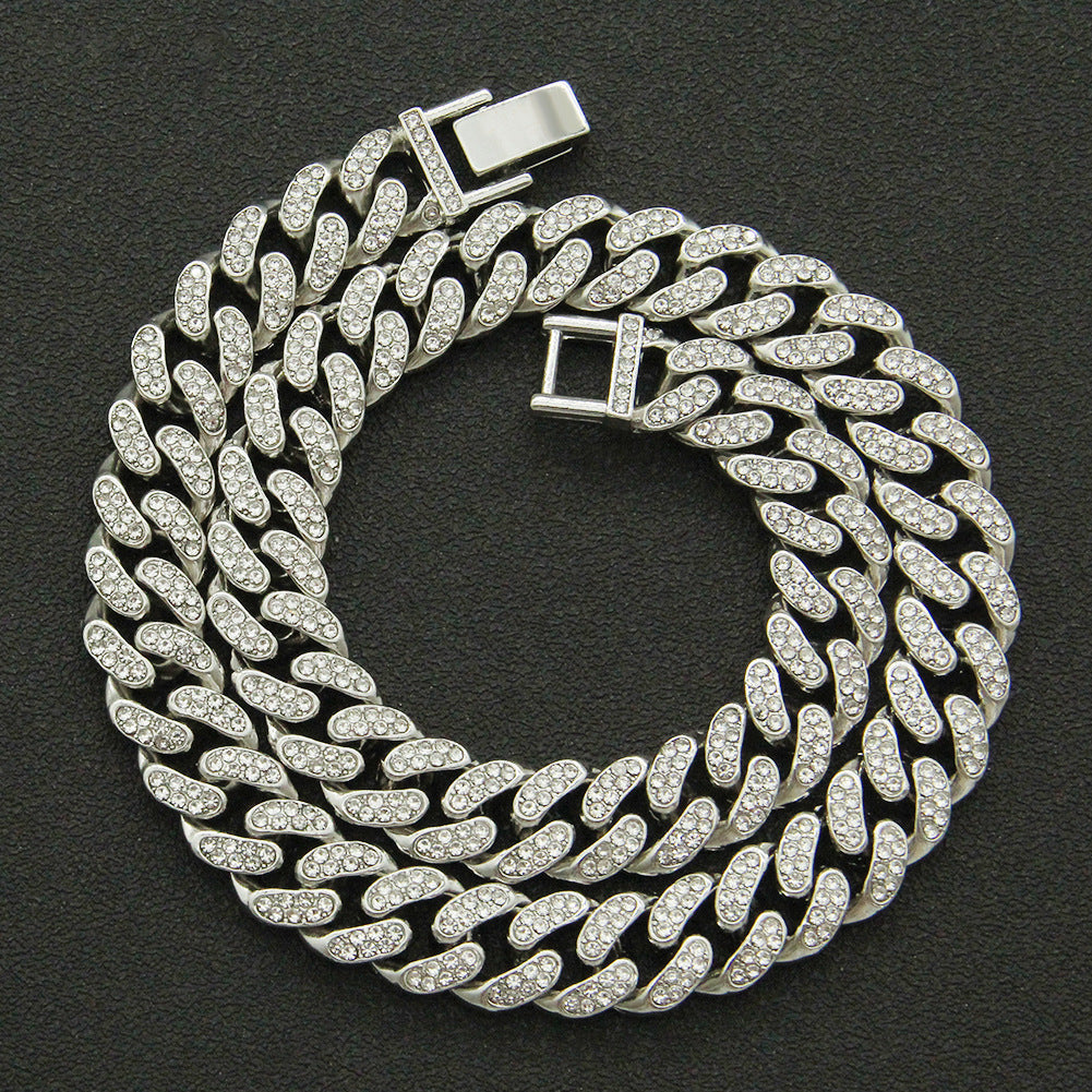 Men's Hip Hop Full Diamond Cuban Link Chain Necklaces