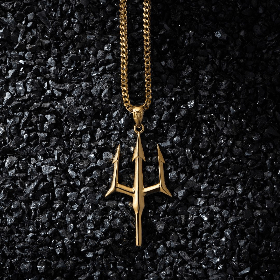 Colliers minimalistes avec pendentif Trident Sea King pour hommes
