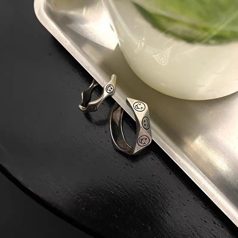 Smiley Retro Opening Design High-grade Simple Rings