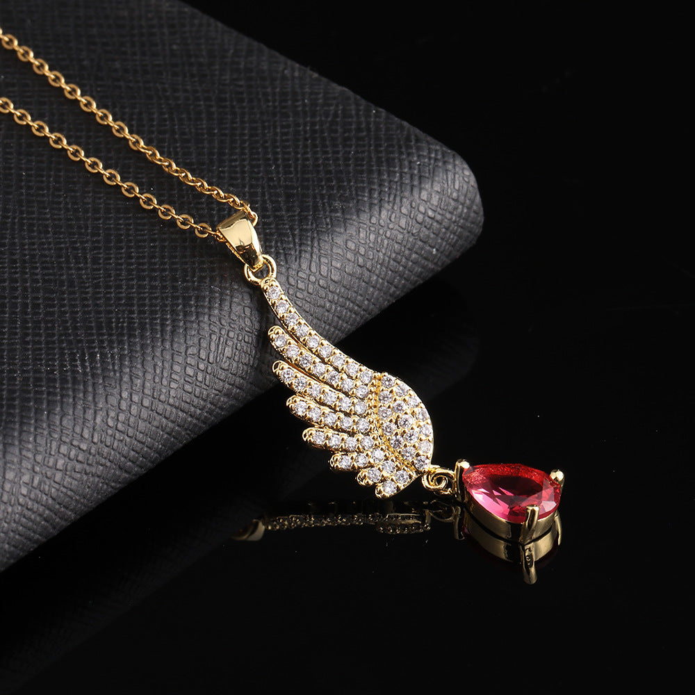 Copper Zircon Electroplated Real Gold Design Cold Wind Necklaces