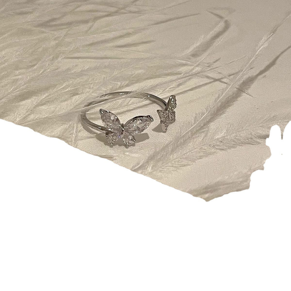 Double Butterfly Female Niche Advanced Design Sense Rings
