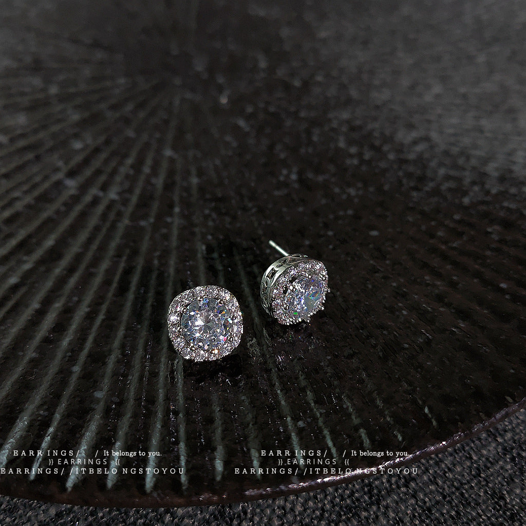 Women's Needle Niche Design Square Zircon Fashion Earrings