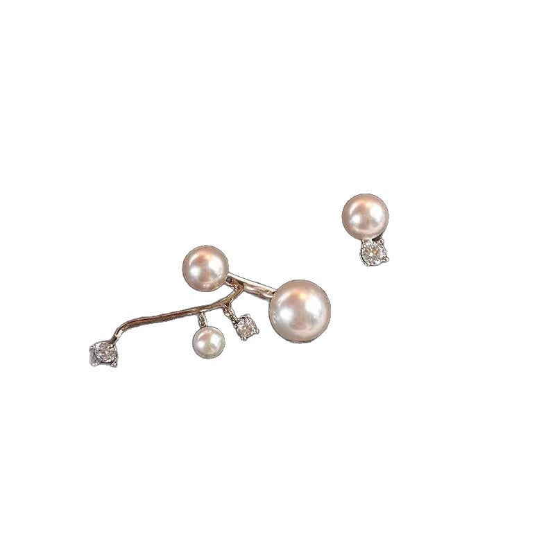 Asymmetric Zircon Pearl For Light Super Unique Earrings