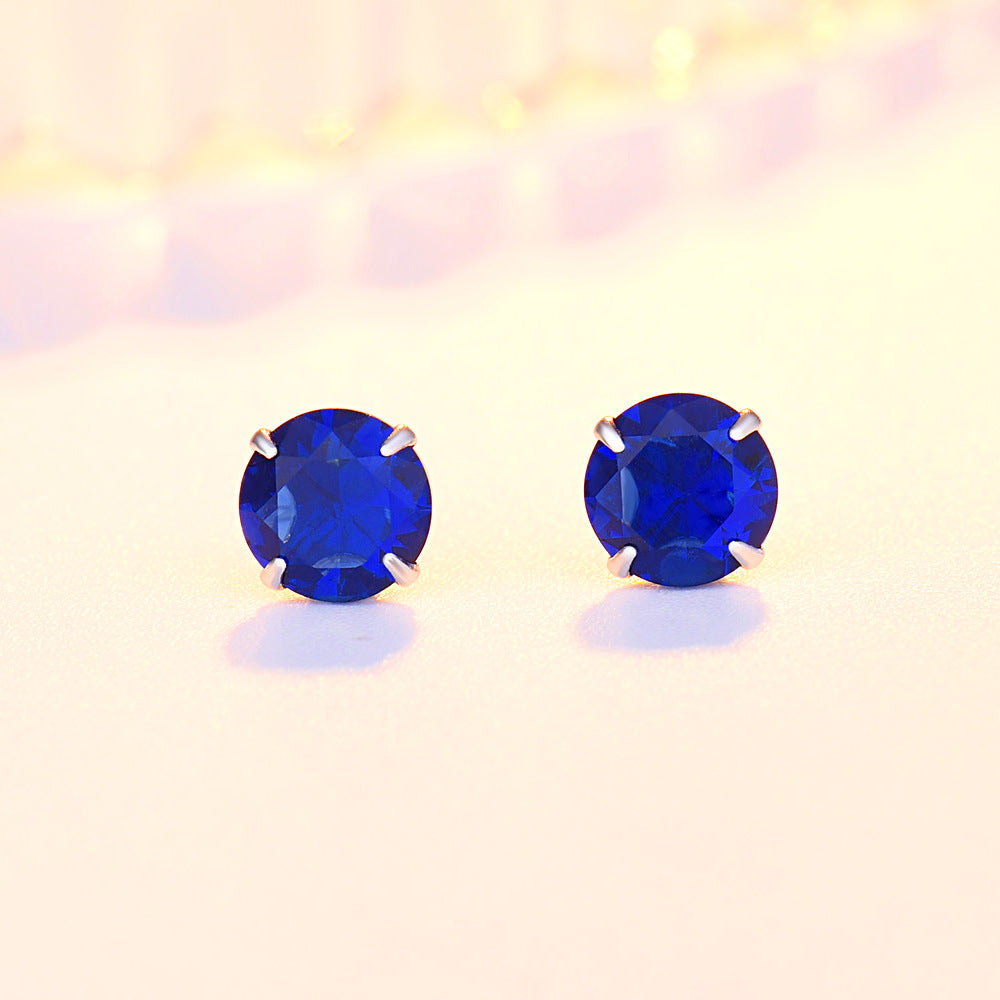 Women's Sterling Sier Needle Simple Niche Zircon Earrings