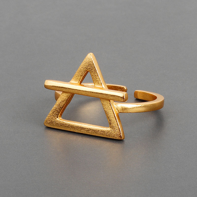 Women's Style Niche Design Simple Geometric Triangle Rings