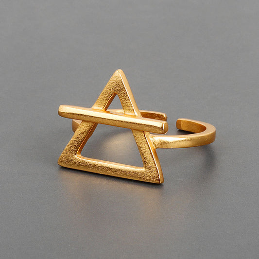 Women's Style Niche Design Simple Geometric Triangle Rings