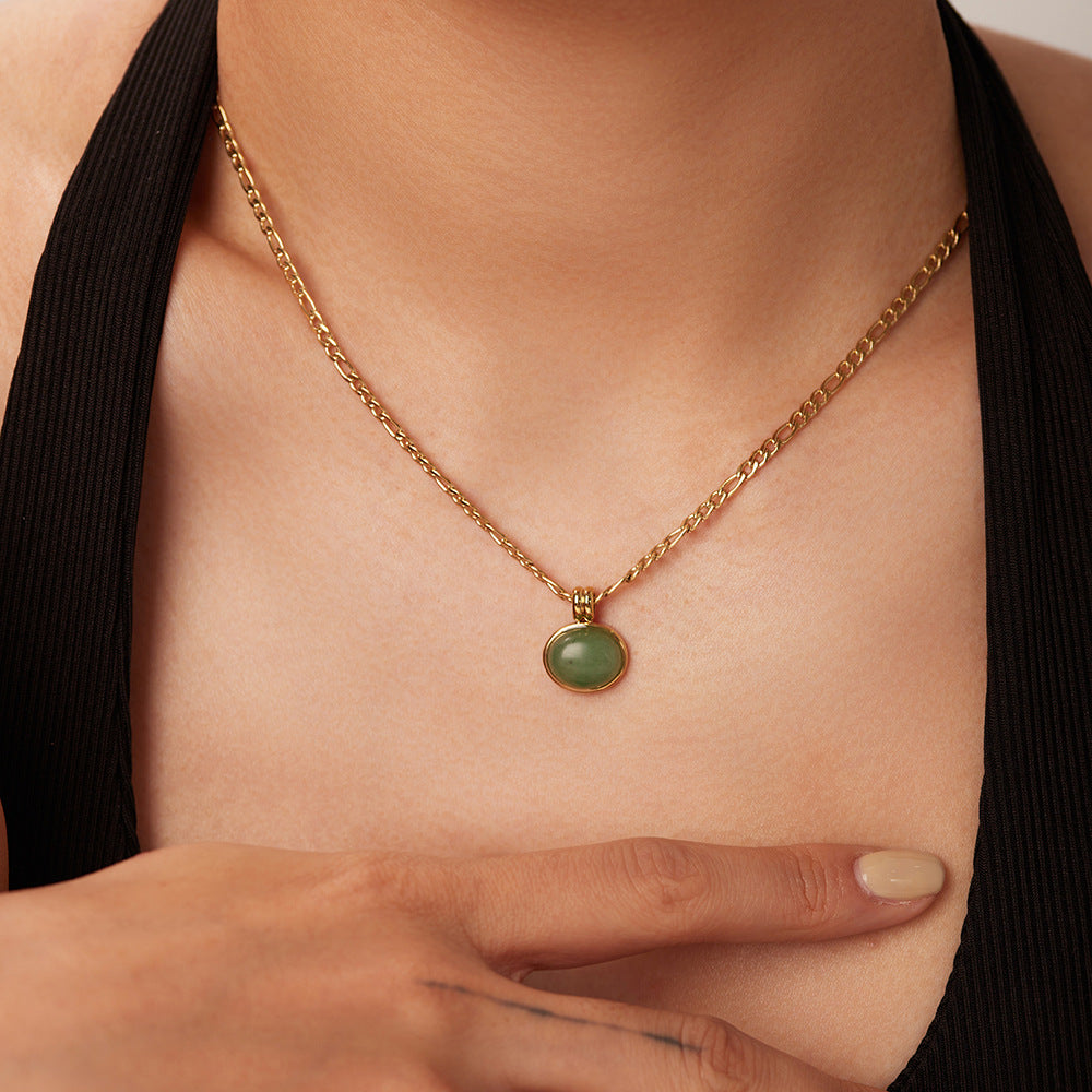 Women's Pendant Figaro Chain Stainless Steel Vintage Necklaces