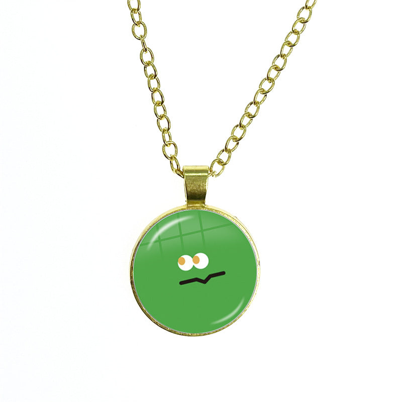 May Day Facial Expression Package Balls Time Gem Cabochon Sweater Necklace