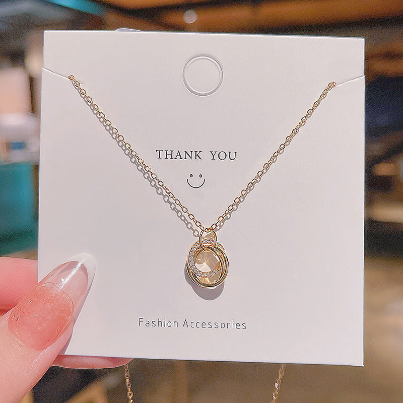 Acier titane double cercle pour femmes pour colliers gracieux et tendance