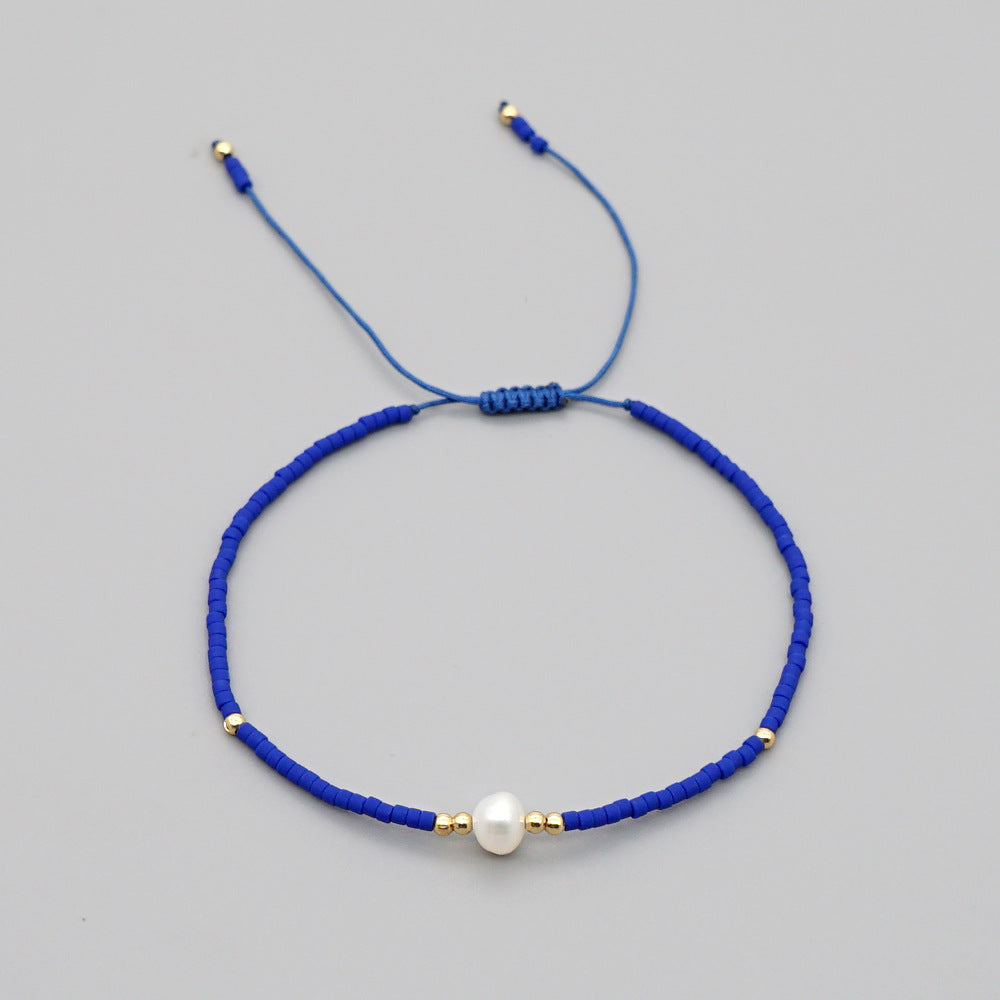 Women's Small Beads Handmade Beaded Natural Freshwater Pearl Bracelets