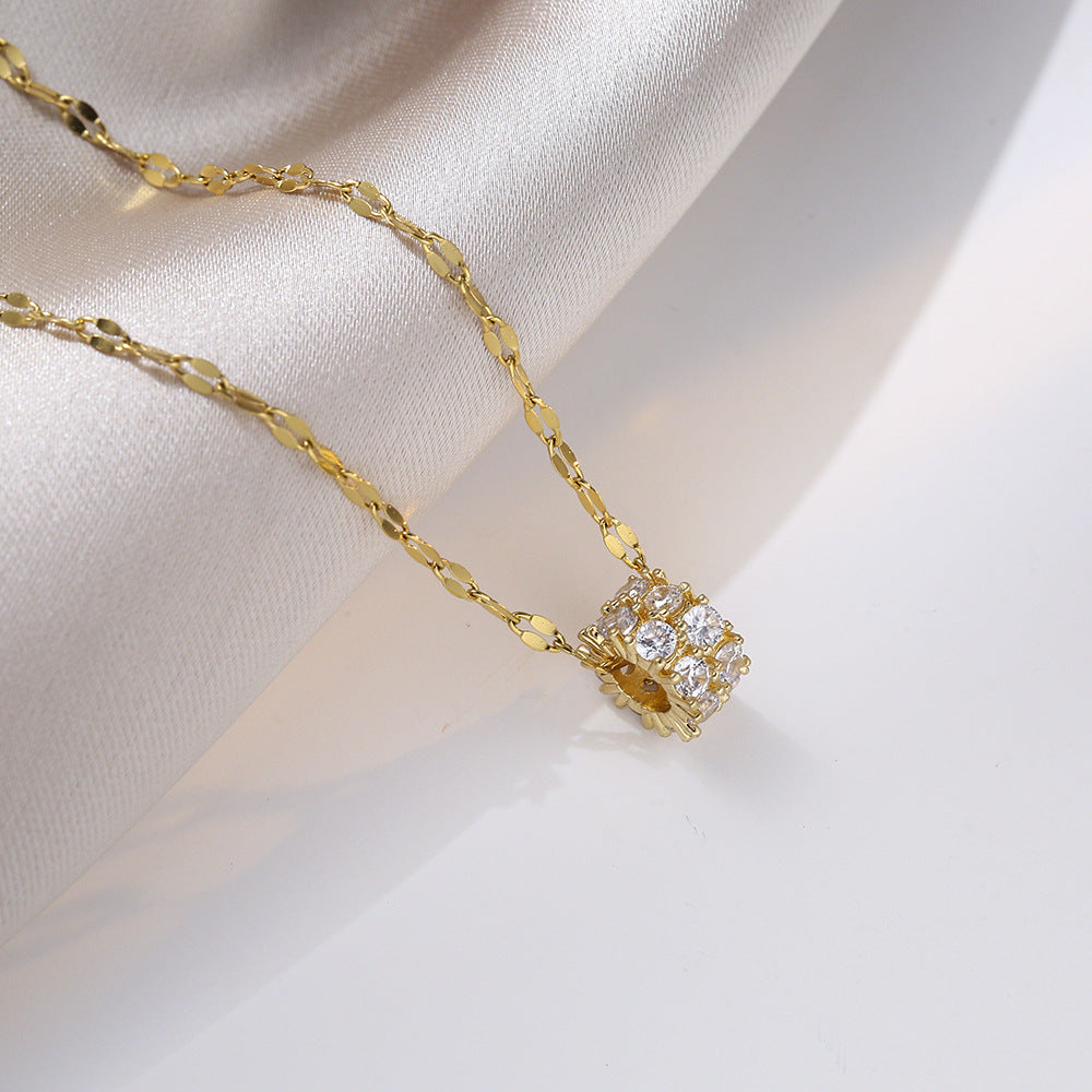 Colliers Mori ronds rétro en diamant à Double rangée pour femmes, Style coréen