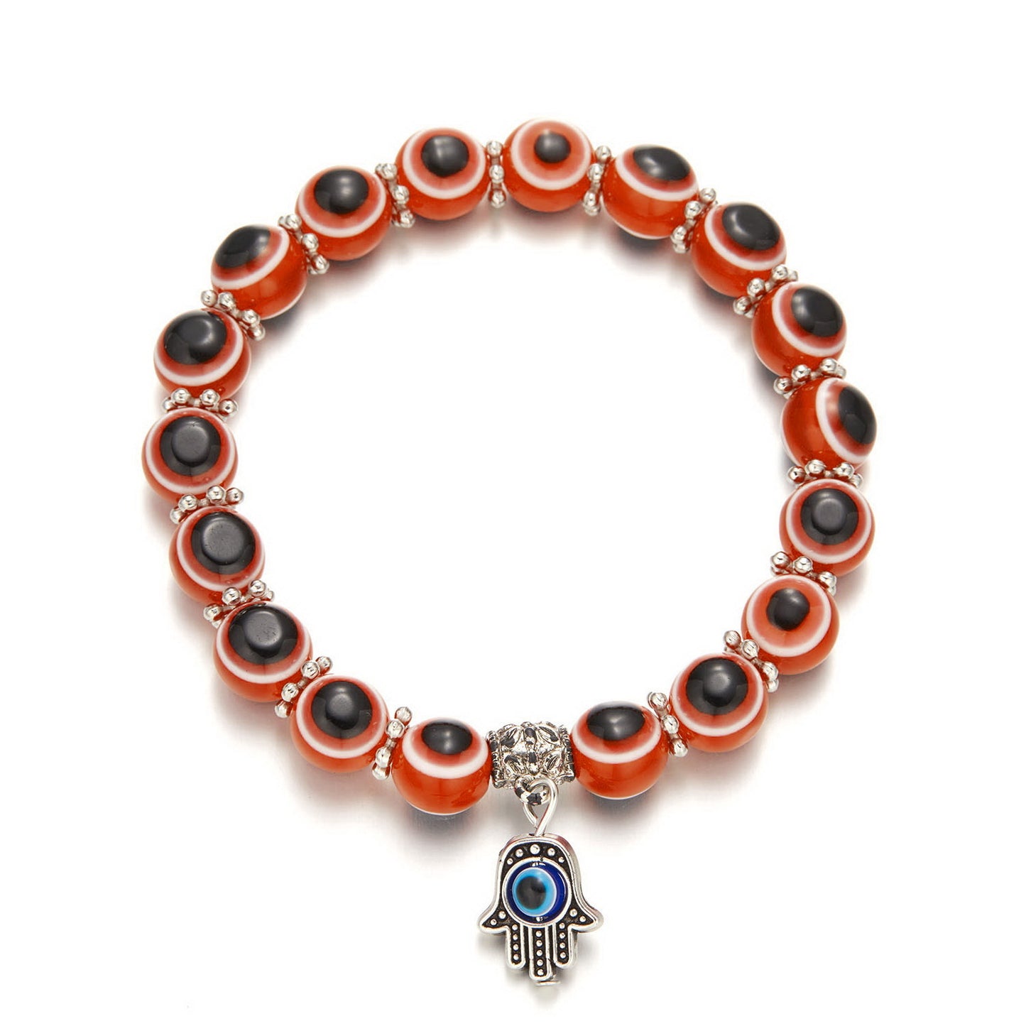 Augenfarbene, perlenbesetzte Hand-von-Fatima-Armbänder