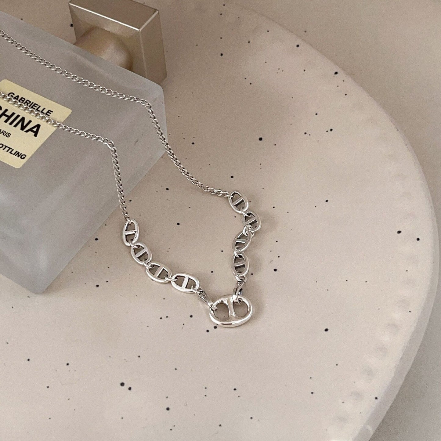 Colliers de clavicule de conception de niche de nez de porc de Sier Sterling pour femmes
