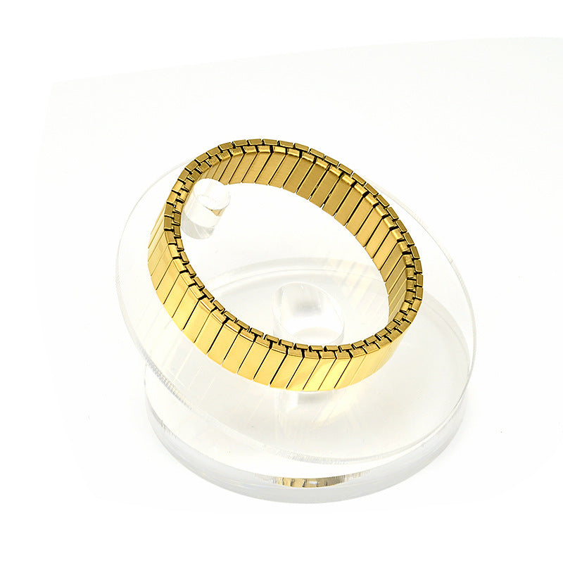 Stretch Watch Band Simple Personality Gold Bracelet