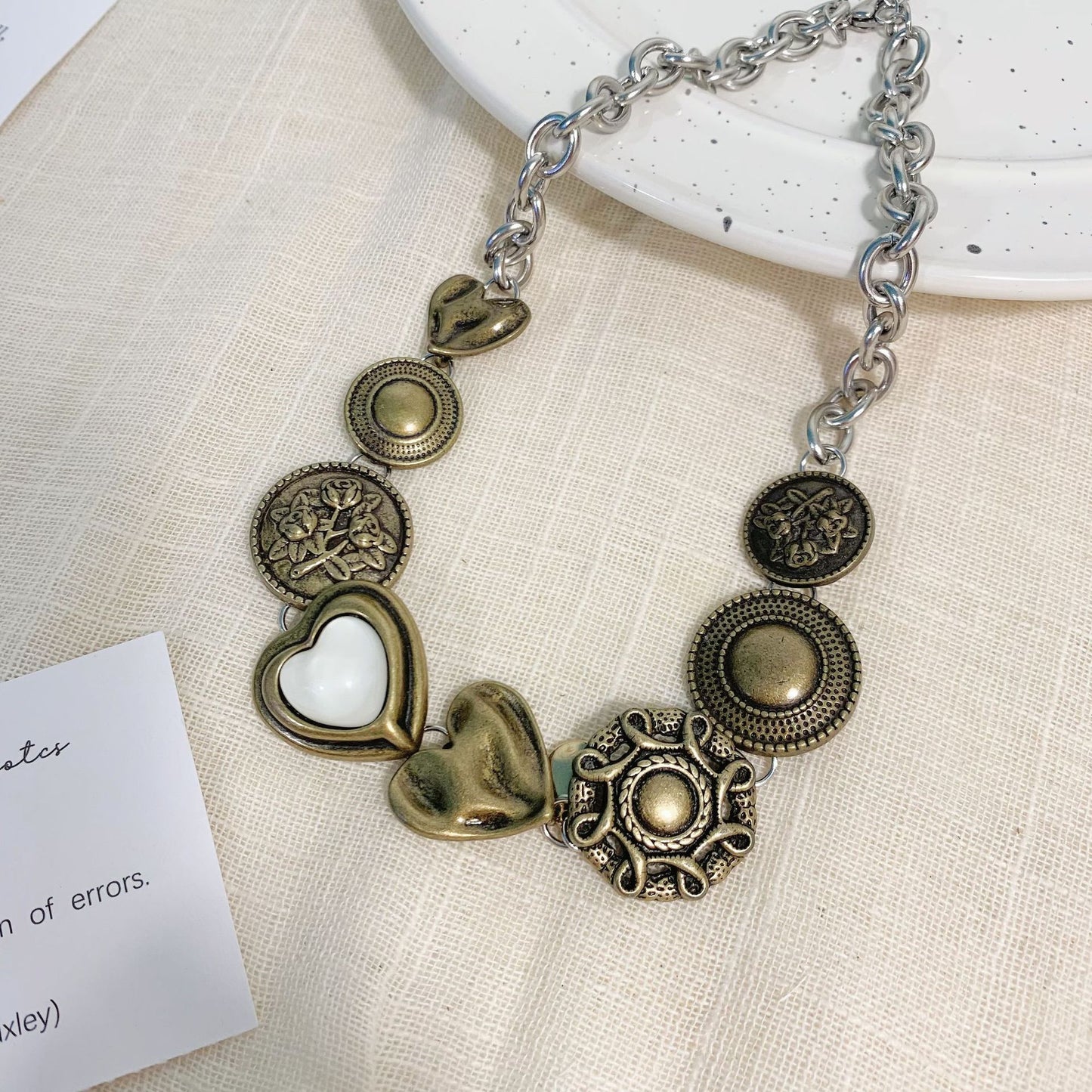 Colliers Vintage en acier titane Punk de Style chinois pour femmes