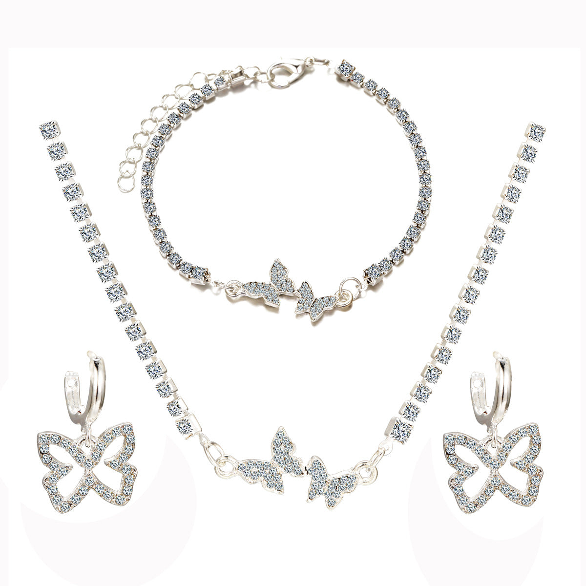 Colliers créatifs avec pendentif papillon en strass incrusté, bijoux