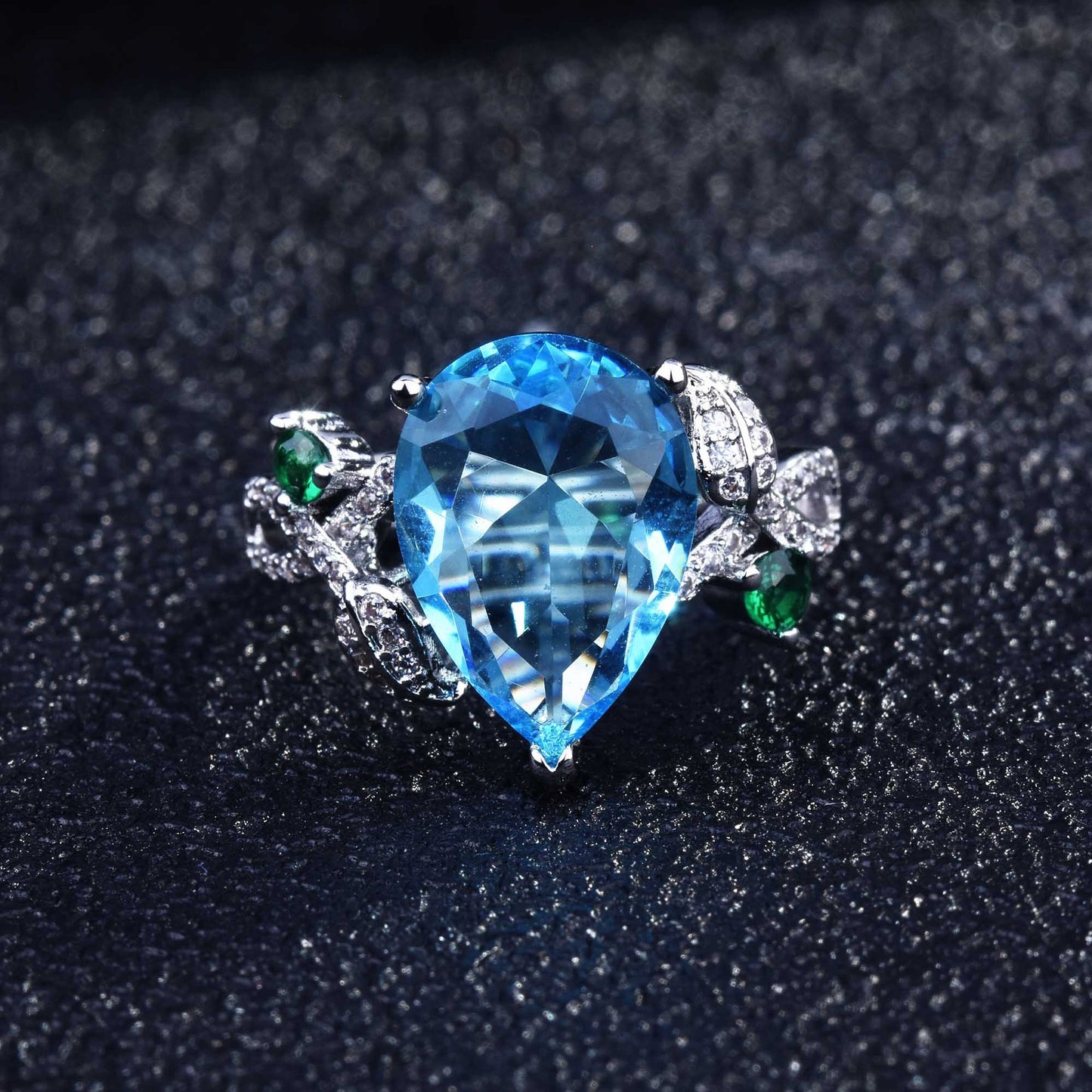 Damen-Ringe aus Sterlingsilber mit Topas-Beschichtung und eingelegten Edelsteinen