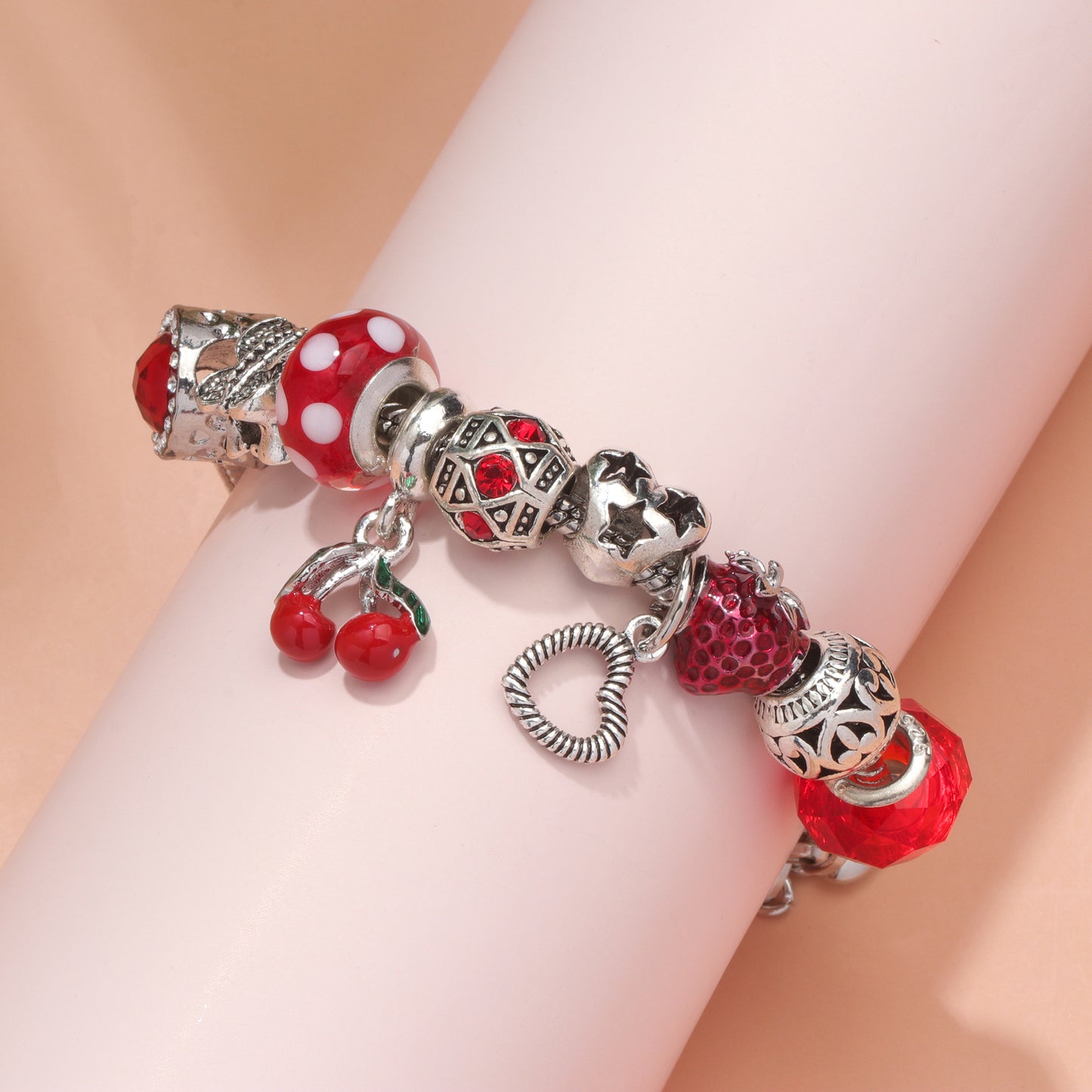 Butterfly Cherry Beaded Sweet Light Luxury Spot Drill Bracelets