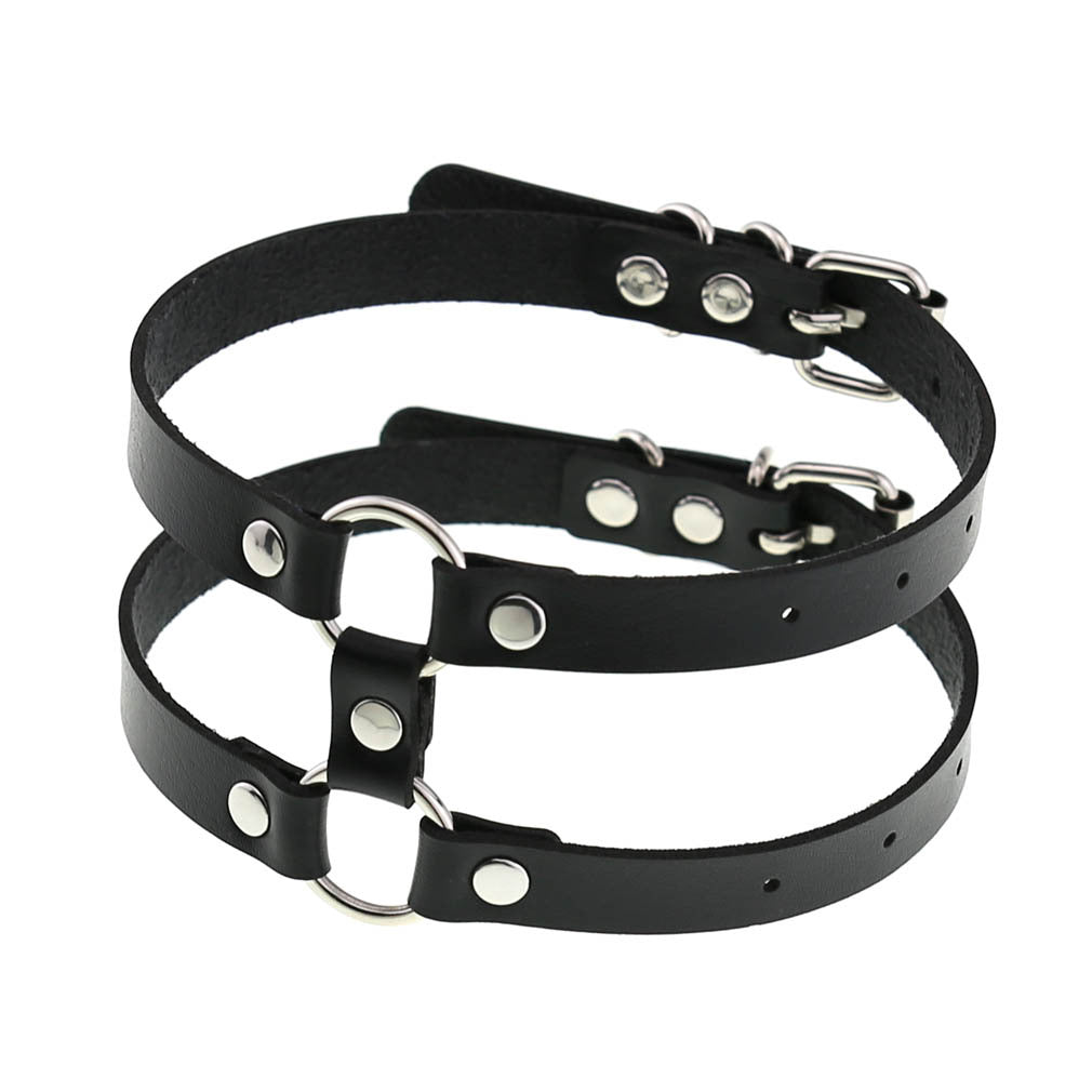Colliers de personnalité simples en cuir de style gothique à double rangée