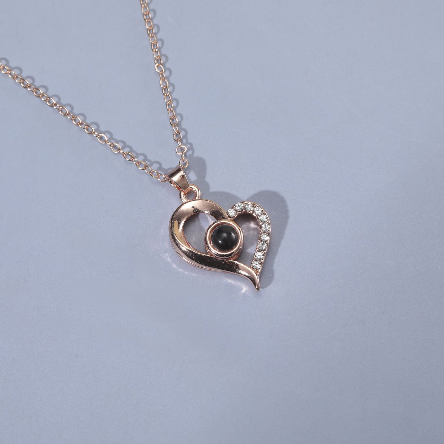 Colliers avec pendentif à mémoire de projection Love You pour femmes, hommes et femmes