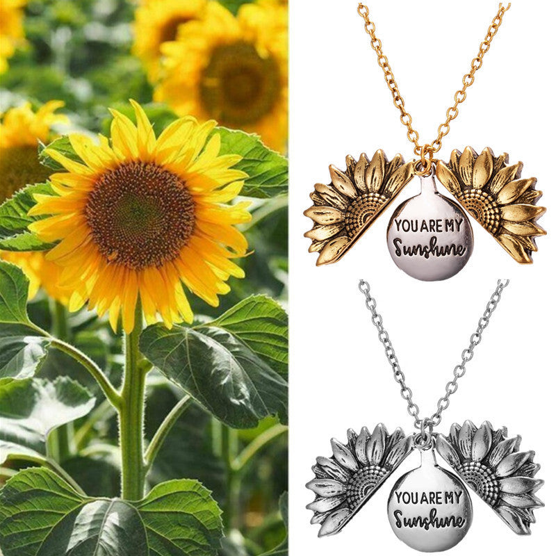 Double Layer Inscription Alloy Flower Short Necklaces