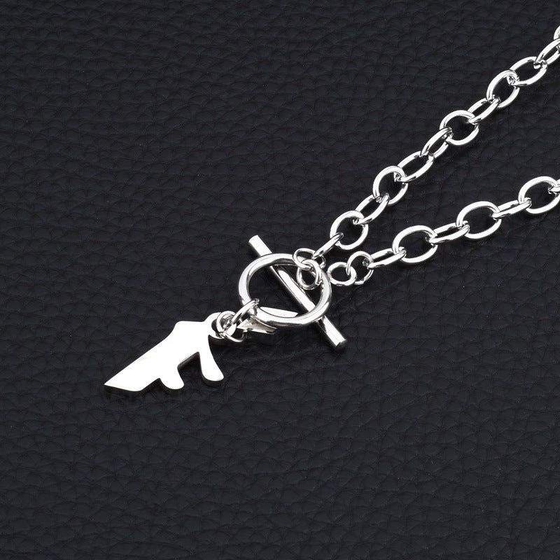 Chaîne de clavicule pendentif anglais colliers en acier titane