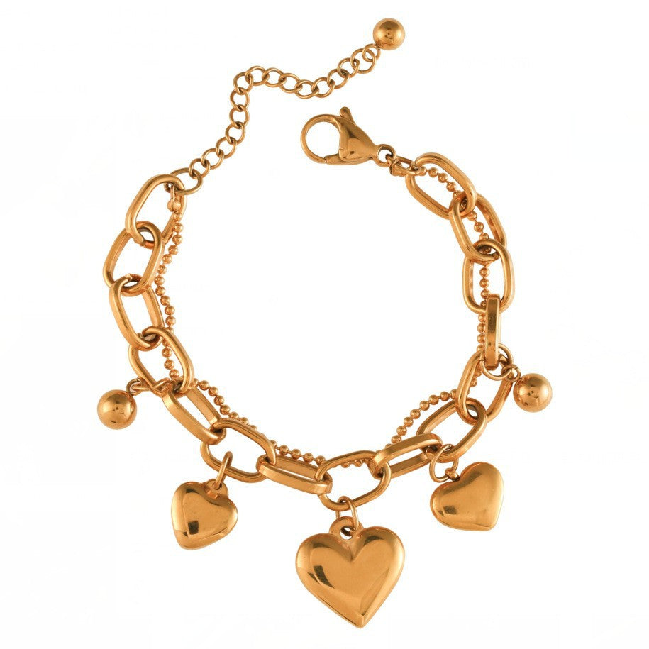 Women's Titanium Steel Love Electroplating Trendy Bracelet