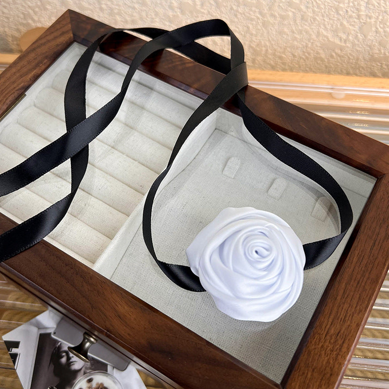 Damen-Schlüsselbein-Halsketten im Retro-Stil mit Rosen-Riemen und Schlüsselbein