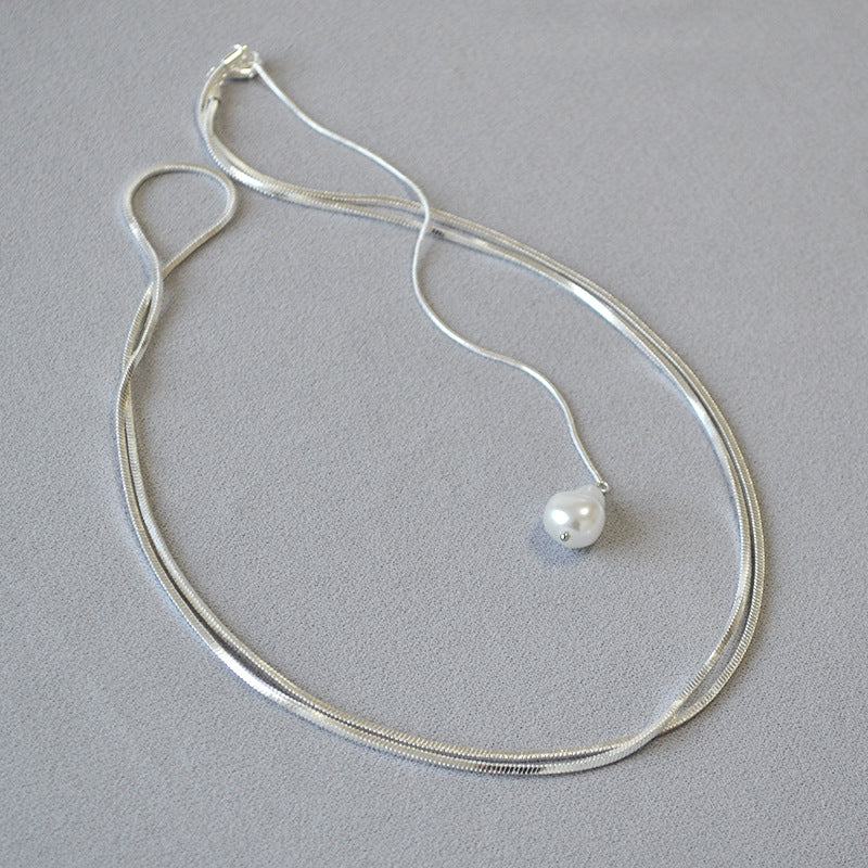 Long Square Snake Bones Chain Gold Necklaces