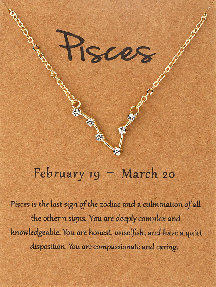 Style Simple Accessories Design Zircon Constellation Necklaces