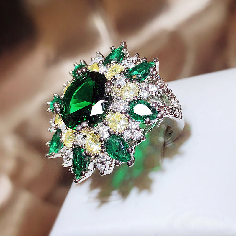 Zircon Fashion Big Personality Trendy Decorative Water Drop Rings