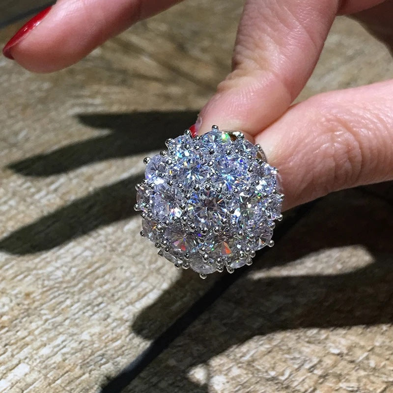 Luxury Style Exaggerated And Personalized Flower Rings